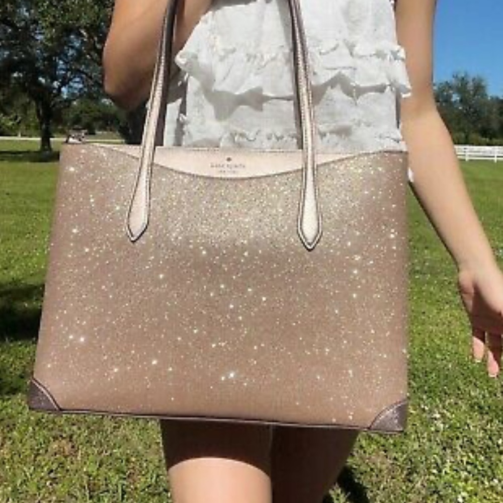 Kate Spade Rose Gold Glitter Tote